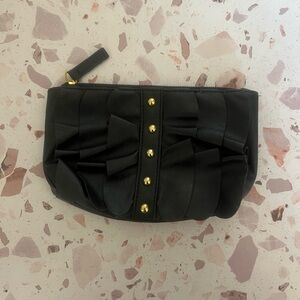Elegant Black Clutch with Gold Accents